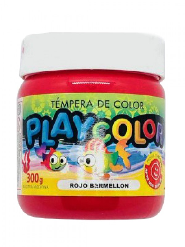 TEMPERA POTE PLAYCOLOR 300 GR ROJO BERMELLON