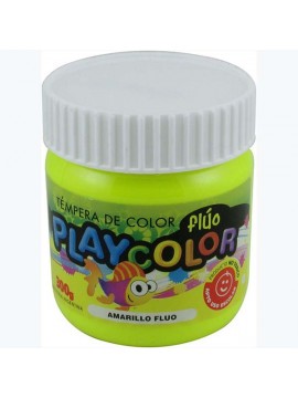 TEMPERA FLUO POTE PLAYCOLOR 300 GR AMARILLA