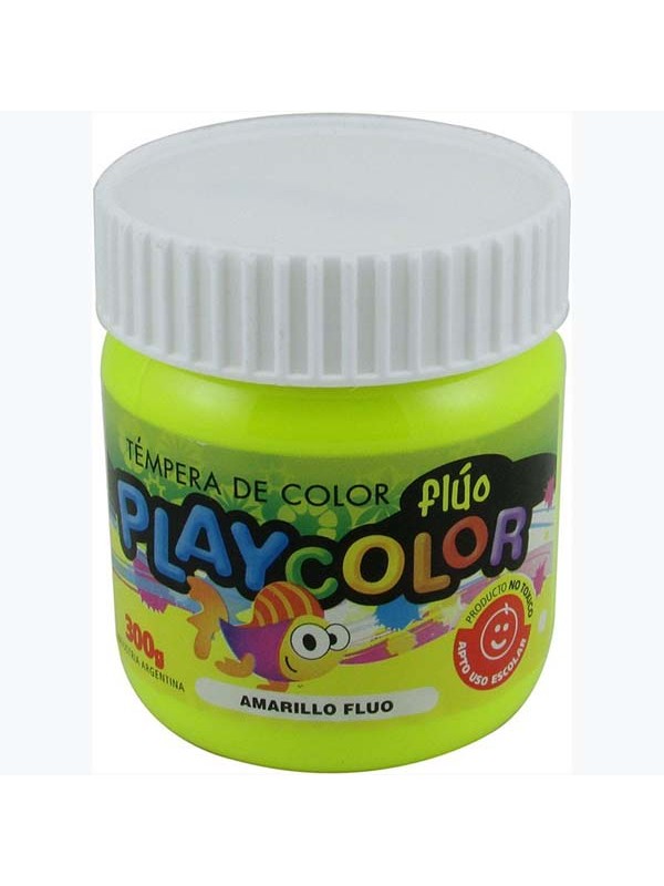 TEMPERA FLUO POTE PLAYCOLOR 300 GR AMARILLA