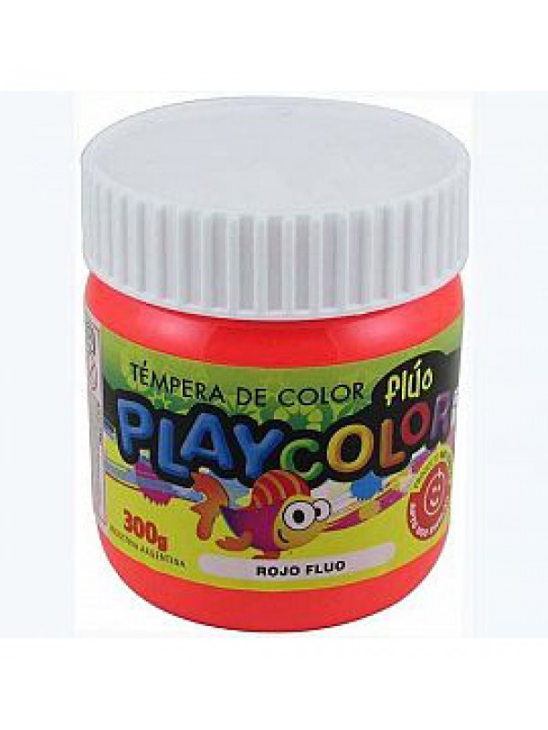 TEMPERA FLUO POTE PLAYCOLOR 300 GR ROJA