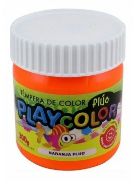 TEMPERA FLUO POTE PLAYCOLOR 300 GR NARANJA