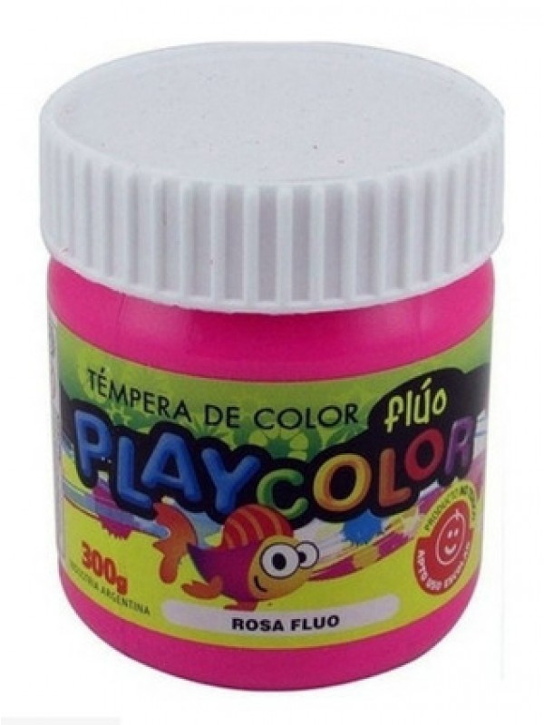TEMPERA FLUO POTE PLAYCOLOR 300 GR ROSA