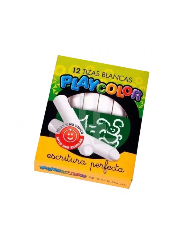 TIZA BLANCA PLAYCOLOR x12