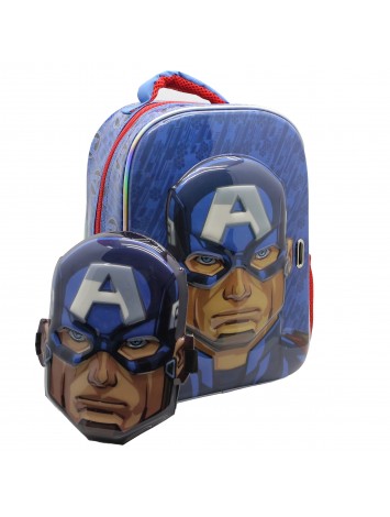 SP007 MOCHILA 12" ESPALDA AVENGERS CON MASCARA CAP AMERICA