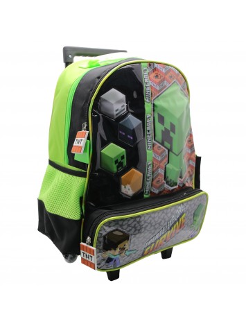 MI191 MOCHILA 16" CON CARRO MINECRAFT
