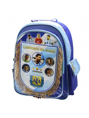 AF011 MOCHILA 16" ESPALDA CON BANDERIN ARGENTINA AFA