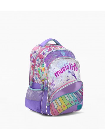 F26413 MOCHILA 18" ESPALDA FOOTY CON LUZ MUSIC LIFE