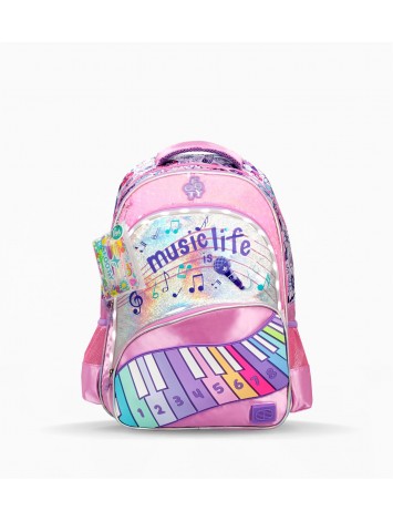F26413 MOCHILA 18" ESPALDA FOOTY CON LUZ MUSIC LIFE