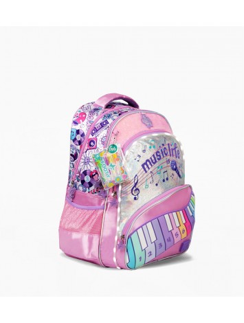 F26413 MOCHILA 18" ESPALDA FOOTY CON LUZ MUSIC LIFE
