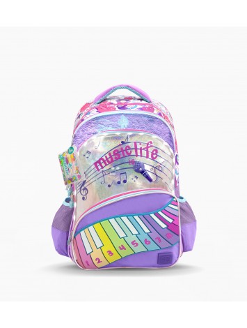 F26413 MOCHILA 18" ESPALDA FOOTY CON LUZ MUSIC LIFE