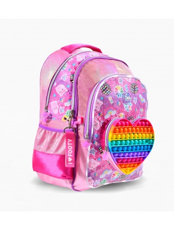 F1903 MOCHILA 18" ESPALDA FOOTY POP IT CORAZON