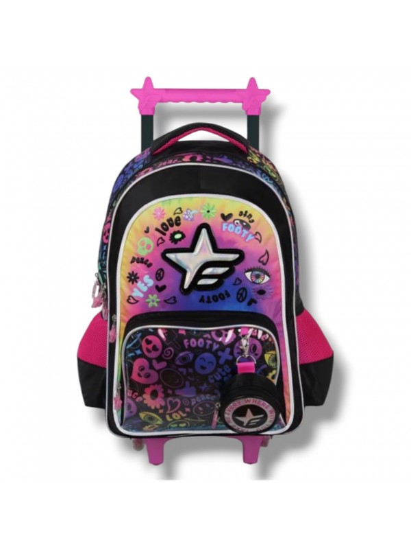 F6171 MOCHILA 18" CON CARRO FOOTY HOLOGRAMA