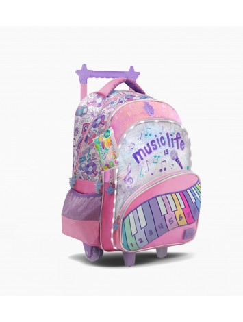 F26411 MOCHILA 18" CON CARRO FOOTY CON LUZ MUSIC LIFE