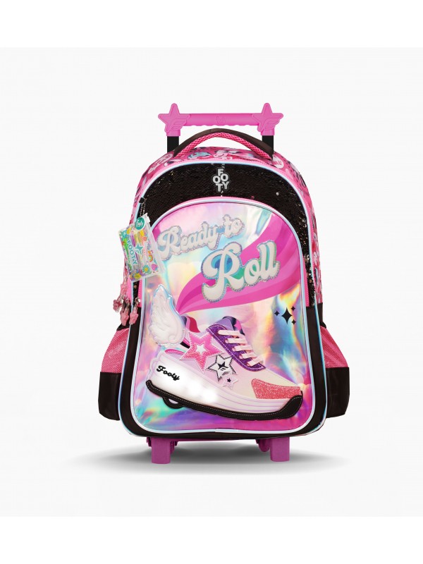 F26401 MOCHILA 18" CON CARRO FOOTY CON LUZ TO ROLL