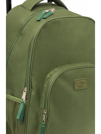 MOCHILA 18" CON CARRO VERDE FILGO