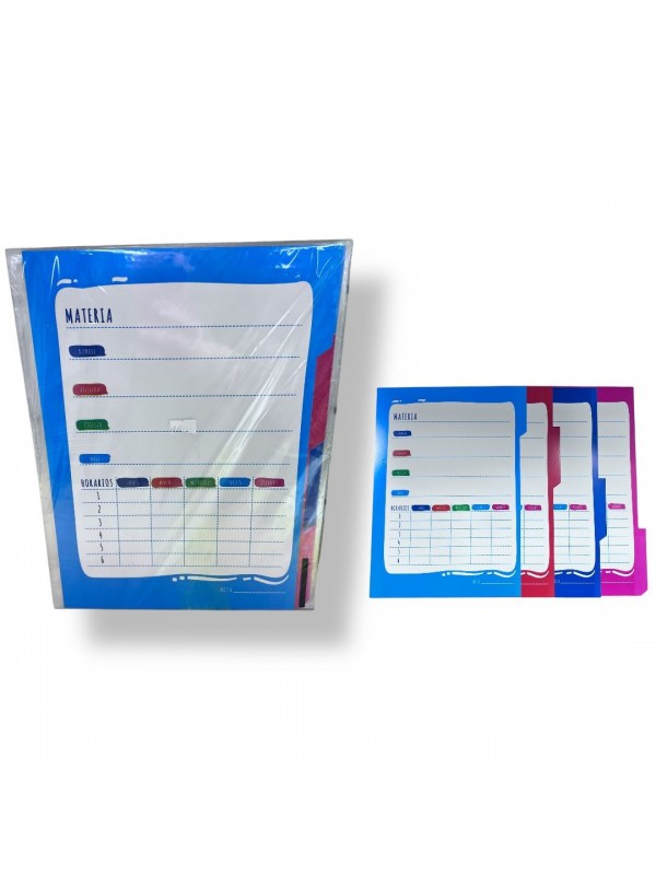 x6 SEPARADOR CON PESTAÑA A4 AUGRAF INSTITUCIONAL COLOR