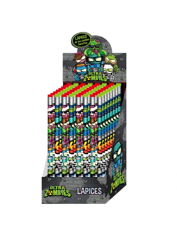 LAPIZ CON GOMA ZOMBIE x64