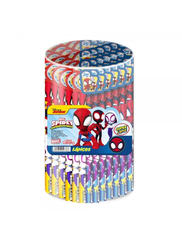 LAPIZ CON GOMA SPIDEY x36