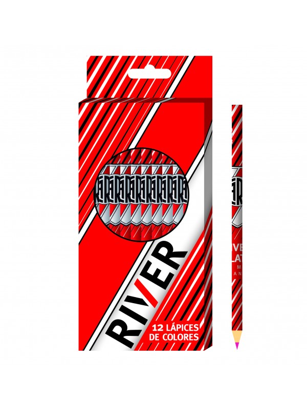 LAPICES DE COLORES RIVER PLATE x12 LARGOS