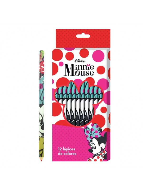 LAPICES DE COLORES MINNIE x12 LARGOS