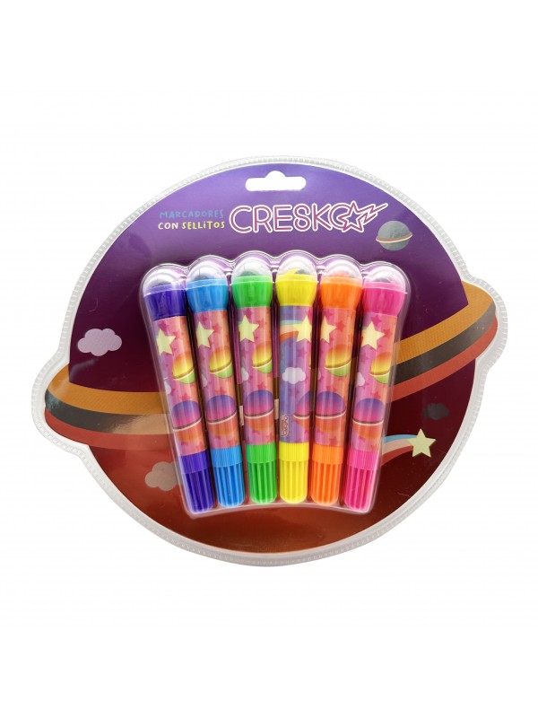 MARCADOR CON SELLO CRESKO x6
