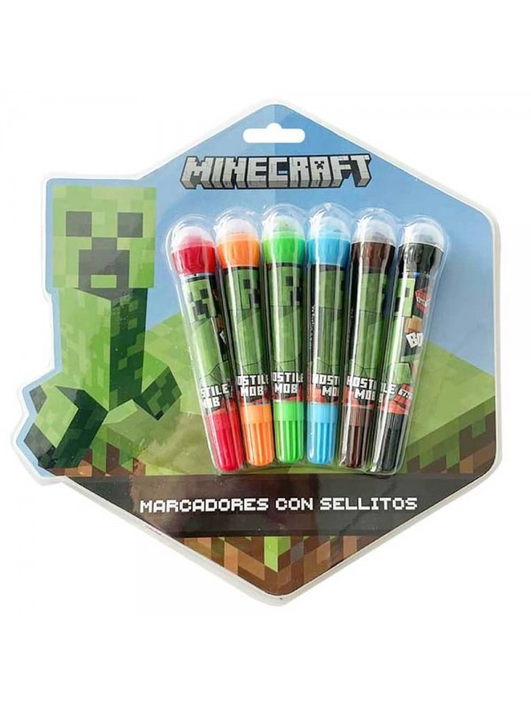 MARCADOR MINECRAFT CON SELLO x6