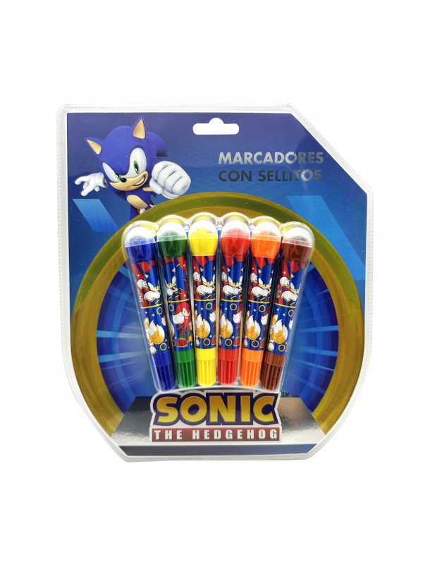MARCADOR CON SELLO SONIC x6