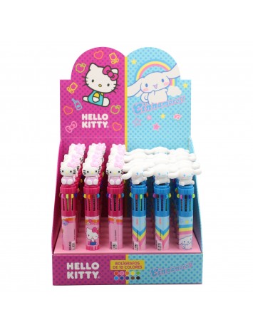 BOLIGRAFO 10 COLORES KITTY / CINAMOROLL x36