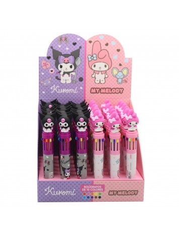 BOLIGRAFO 10 COLORES KUROMI / MYMELODY x36