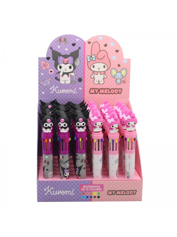 BOLIGRAFO 10 COLORES KUROMI / MYMELODY x36