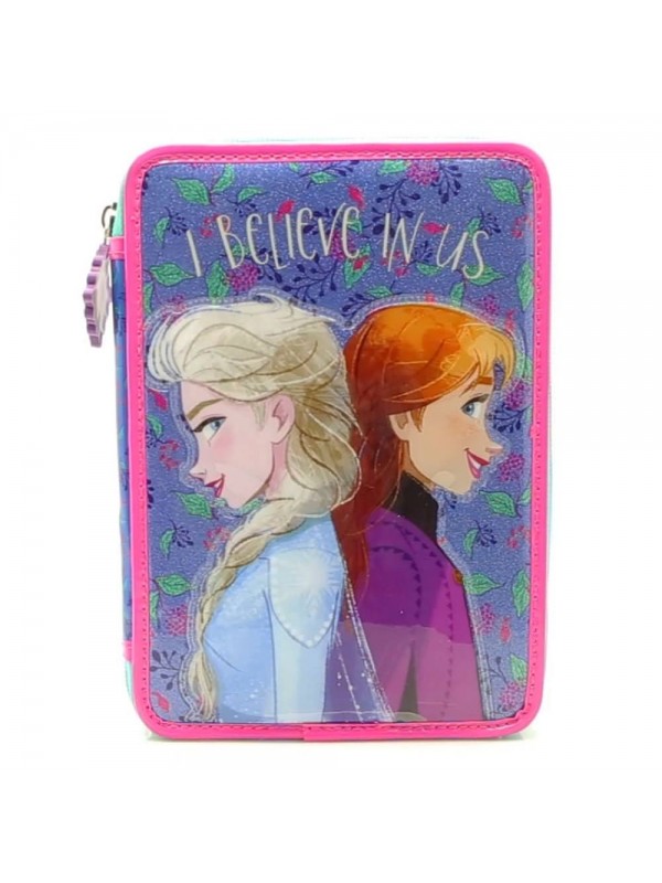 CARTUCHERA PVC CON UTILES 1 PISO FROZEN