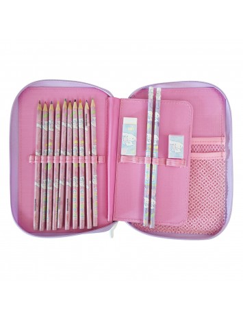 CARTUCHERA 1 PISO CON UTILES CINNAMOROLL