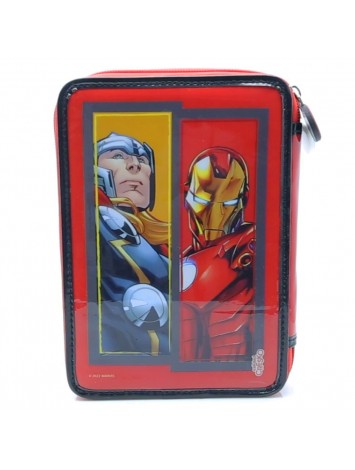 CARTUCHERA 2 PISOS CON UTILES AVENGERS