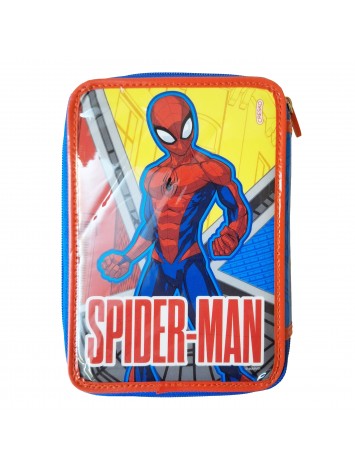 CARTUCHERA 2 PISOS CON UTILES SPIDERMAN