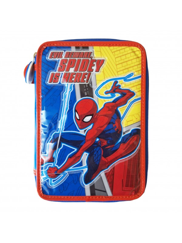 CARTUCHERA 2 PISOS CON UTILES SPIDERMAN
