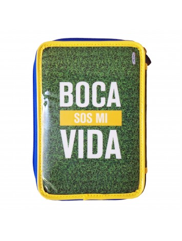 CARTUCHERA 2 PISOS CON UTILES BOCA