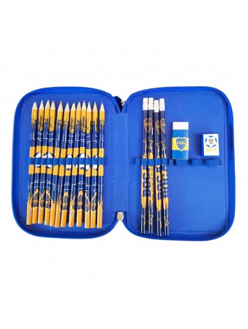 CARTUCHERA 2 PISOS CON UTILES BOCA