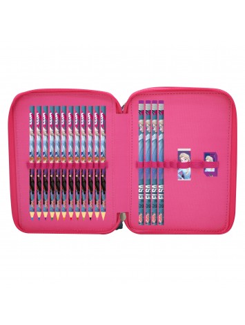 CARTUCHERA 2 PISOS CON UTILES FROZEN