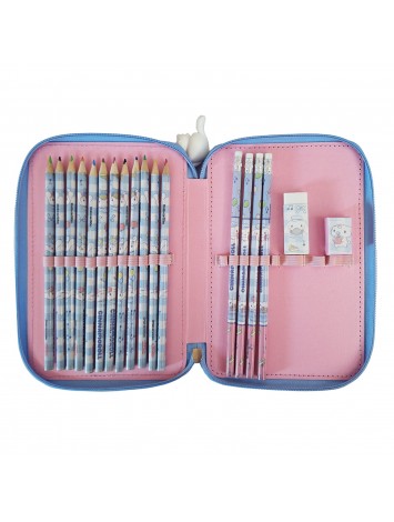 CARTUCHERA 2 PISOS CON UTILES CINNAMOROLL