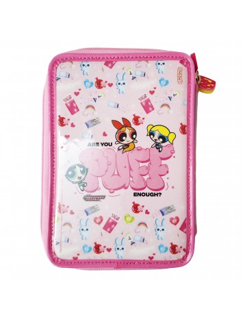 CARTUCHERA 2 PISOS CON UTILES SUPERPODEROSAS