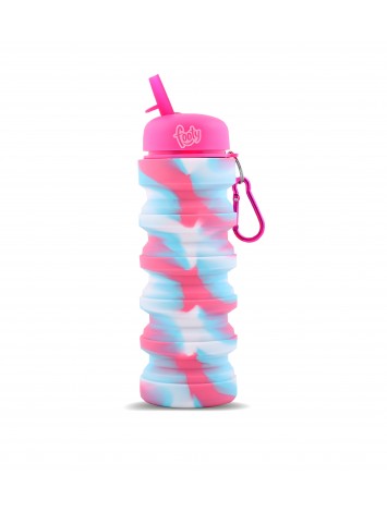 BOTELLA SILICONA PLEGABLE CAMUFLADA PASTEL FOOTY