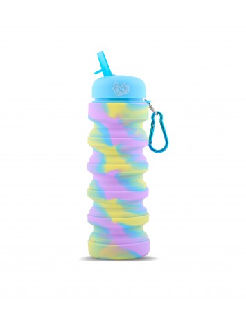BOTELLA SILICONA PLEGABLE CAMUFLADA PASTEL FOOTY