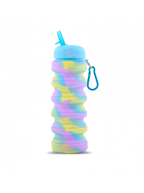 BOTELLA SILICONA PLEGABLE CAMUFLADA PASTEL FOOTY