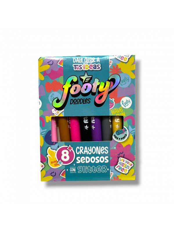 CRAYONES SEDOSOS GLITTER x8 FOOTY