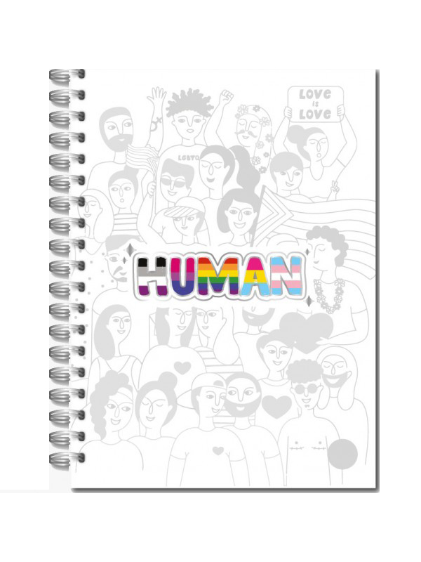 CUADERNO 15x21 CON ESPIRAL RY HUMAN RAYADO