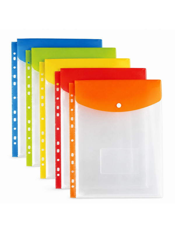 FOLIO CON SOLAPA A4 CON 11 PERFORACIONES