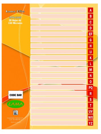 INDICE A-Z PLASTICO N°3