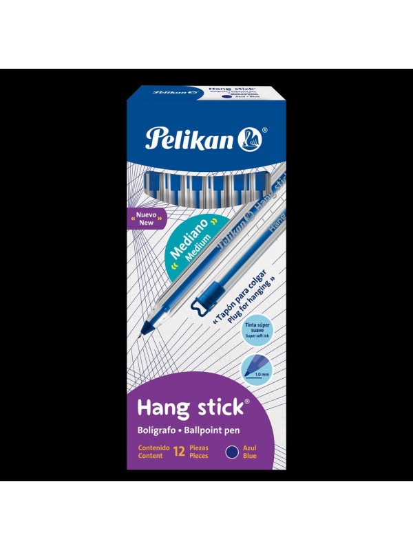 x12 BOLIGRAFO HANG STICK AZUL