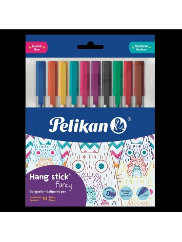 BOLIGRAFO HANG STICK x10 SURTIDOS PELIKAN