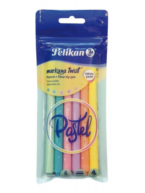 MARCADOR ESCOLAR PELIKAN MARKANA TWIST x6 PASTEL